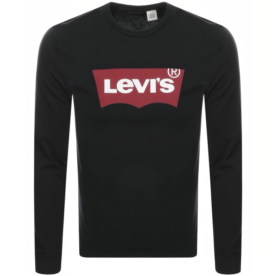 Alternative Image for ProductLevis Logo Crew Neck Long Sleeve T Shirt Black1